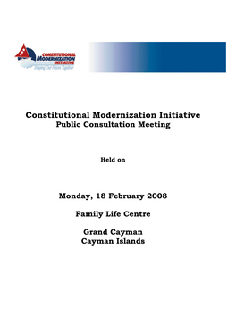 Constitutional Modernization Initiative Public Consultation Meeting