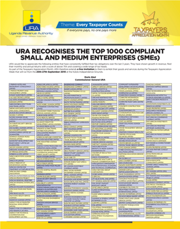 Ura Recognises the Top 1000 Compliant Small and Medium