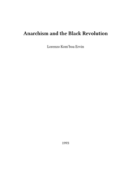 Anarchism and the Black Revolution