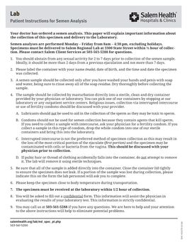 Patient Instructions for Semen Analysis