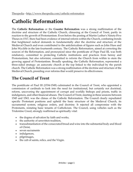 Catholic Reformation