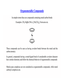 Organometallic Compounds