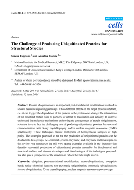 The Challenge of Producing Ubiquitinated Proteins for Structural Studies