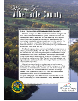 Thank You for Considering Albemarle County
