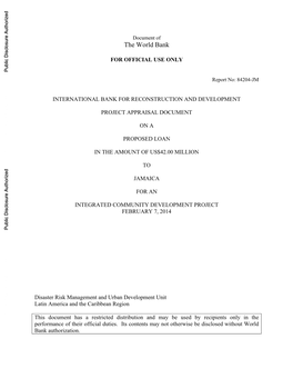 Document of the World Bank