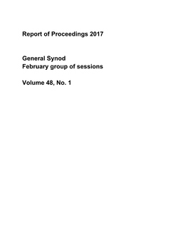 Report of Proceedings 2017 General Synod