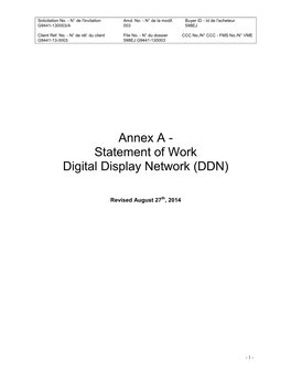 Statement of Work Digital Display Network (DDN)