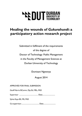 Healing the Wounds of Gukurahundi: a Participatory Action Research Project