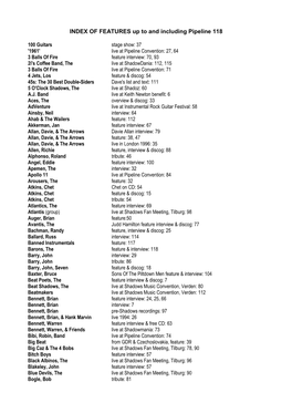 INDEX of FEATURES up to and Including Pipeline 118