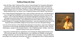 Profile of Dean Ah Chee