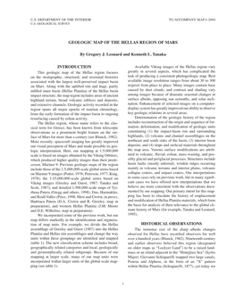 Geologic Map of the Hellas Region of Mars