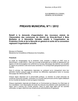 Préavis ORPC District Gros-De-Vaud