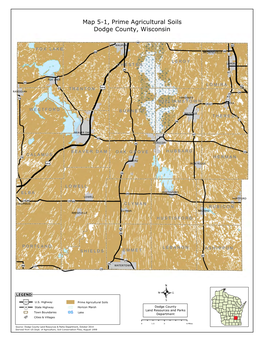 Map 5-1, Prime Agricultural Soils Dodge County, Wisconsin