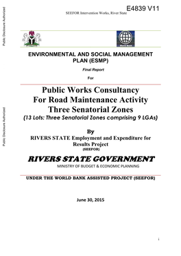 By RIVERS STATE Employment and Expenditure for Results Project