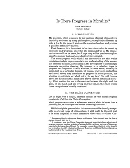 Is There Progress in Morality?