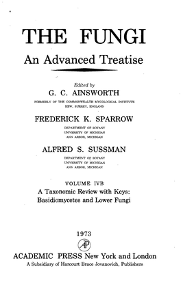 THE FUNGI an Advanced Treatise