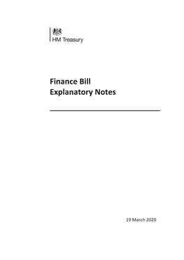 Explanatory Notes to Finance Bill 2020
