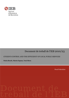 Document De Treball De L'ieb 2010/23