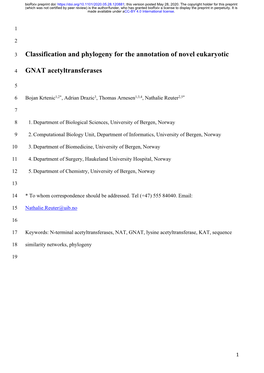 Classification and Phylogeny for the Annotation of Novel Eukaryotic