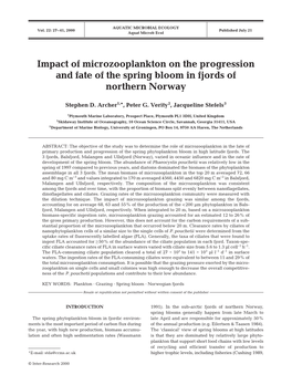 Impact of Microzooplankton on the Progression and Fate of the Spring Bloom in Fjords of Northern Norway