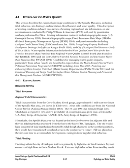 Central Larkspur Specific Plan Revised Draft EIR EDAW City of Larkspur 4.4-1 Hydrology and Water Quality Table 4.4-1 Tidal Characteristics Datum