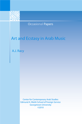 Art and Ecstasy in Arab Music