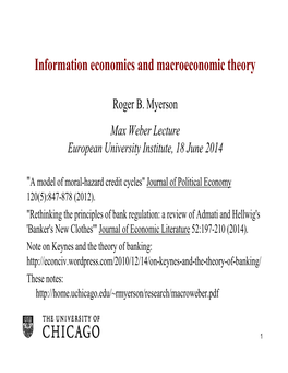 Information Economics and Macroeconomic Theory