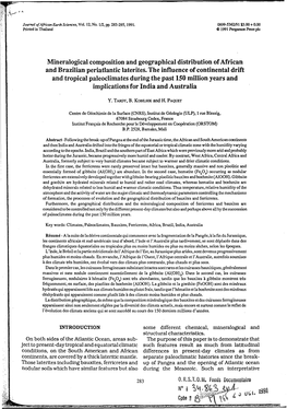 Mineralogical Composition and Geographical Distribution of African and Brazilian Periatlantic Laterites