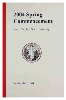 2004 Spring Commencement North Carolina State University Saturday