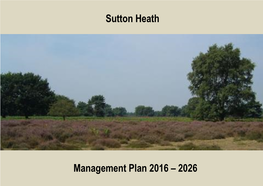 Sutton Heath & Upper Hollesley Management Plan