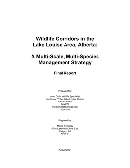 Wildlife Corridors in the Lake Louise Area, Alberta