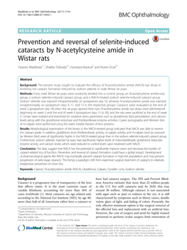 Prevention and Reversal of Selenite-Induced Cataracts by N