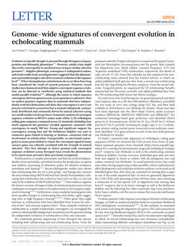 Genome-Wide Signatures of Convergent Evolution in Echolocating Mammals