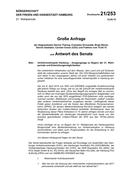 Große Anfrage Und Antwort Des Senats