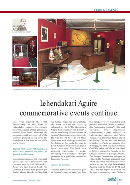 Lehendakari Aguire Commemorative Events Continue