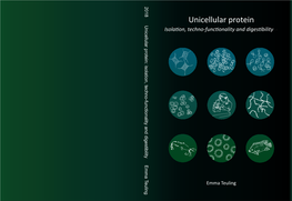 Unicellular Protein: Isolation, Techno-Functionality and Digestibility’