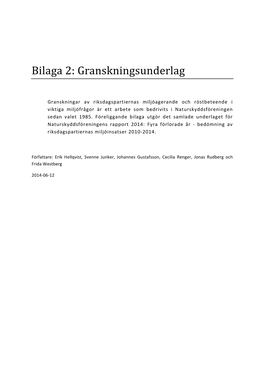 Bilaga 2: Granskningsunderlag