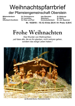 Weihnachtspfarrbrief Frohe Weihnachten