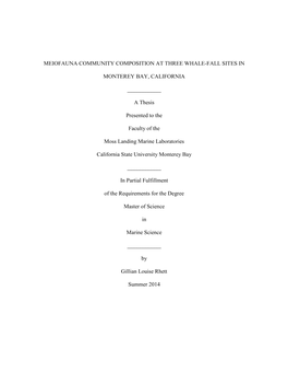 Meiofauna Community Composition at Three Whale-Fall Sites In