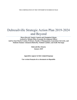 Dubreuilville Strategic Action Plan 2019-2024 and Beyond