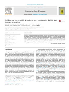 Building Machine-Readable Knowledge Representations for Turkish Sign R Language Generation