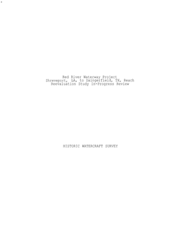 Red River Waterway Project Shreveport, LA, to Daingerfield, TX, Reach Reevaluation Study In-Progress Review