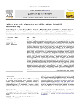 Quaternary Science Reviews 28 (2009) 1257–1267