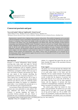 Concurrent Psoriasis and Gout