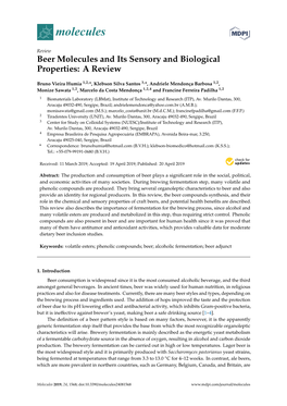 Beer Molecules and Its Sensory and Biological Properties: a Review