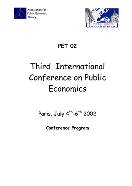 Third International Conference on Public Economics