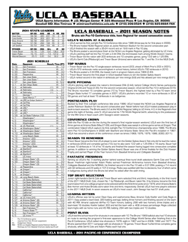 UCLA Baseball UCLA Sports Information U J.D