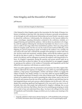 Peter Kingsley and the Discomfort of Wisdom11