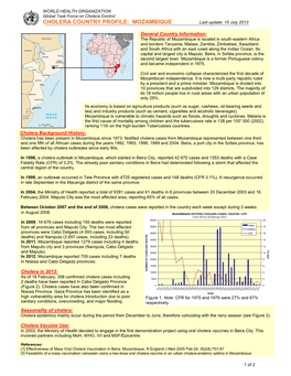 MOZAMBIQUE Last Update: 15 July 2013