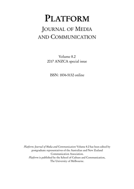 Platform – Journal of Media and Communication